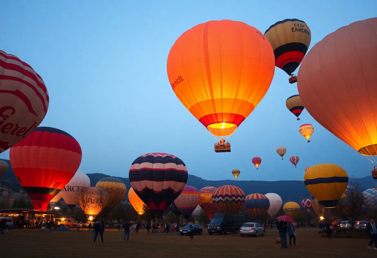 Kapadokya balonlarının iniş anı