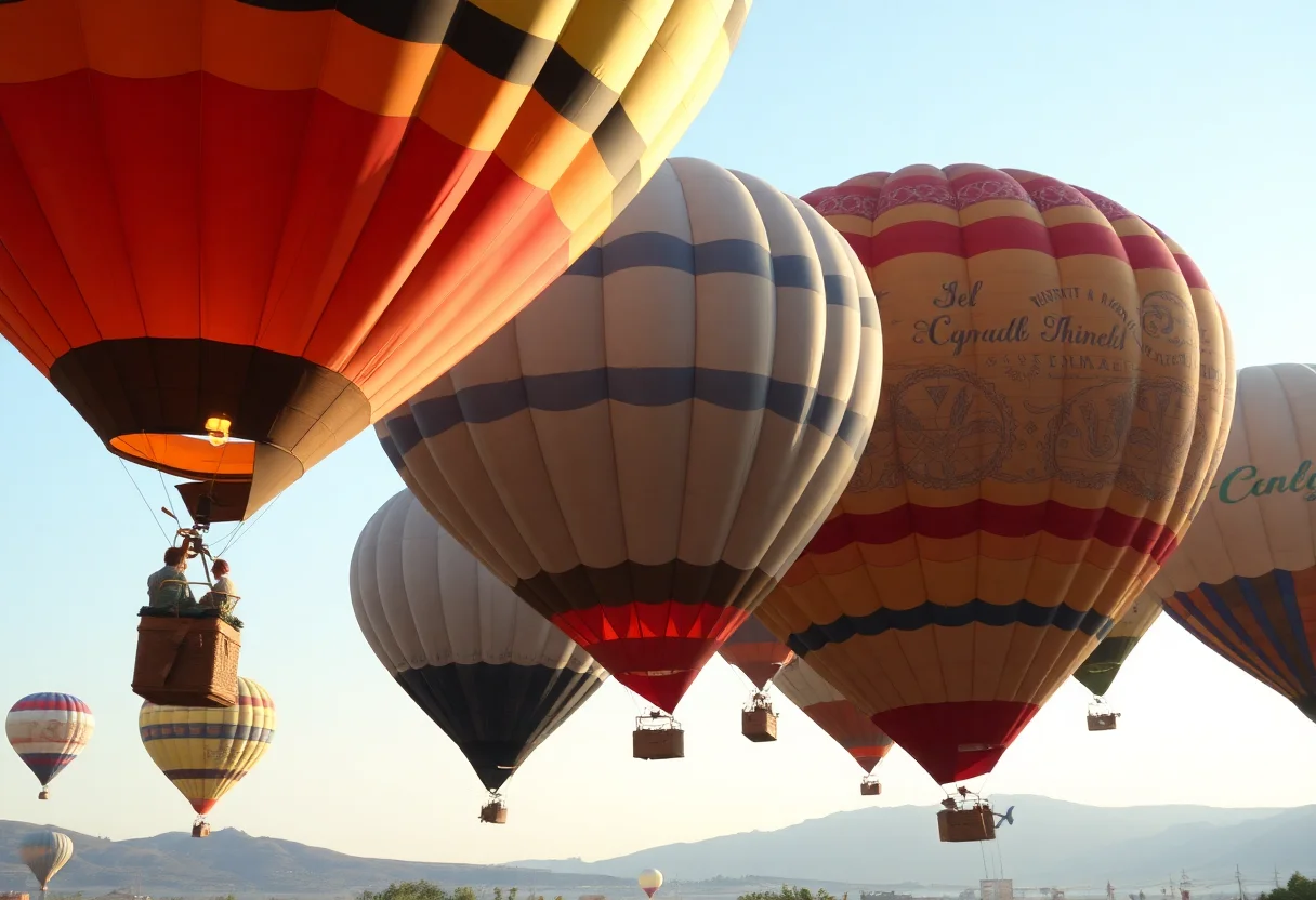 Kapadokya üzerinde yükselen sıcak hava balonları